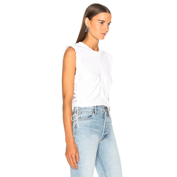 NEW Alexander Wang Wash and Go Twist Crop Top with Side Ties White XS - Picture 13 of 17